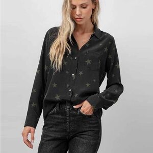 Rails Kate Shirt in Black Olive Stars size Medium